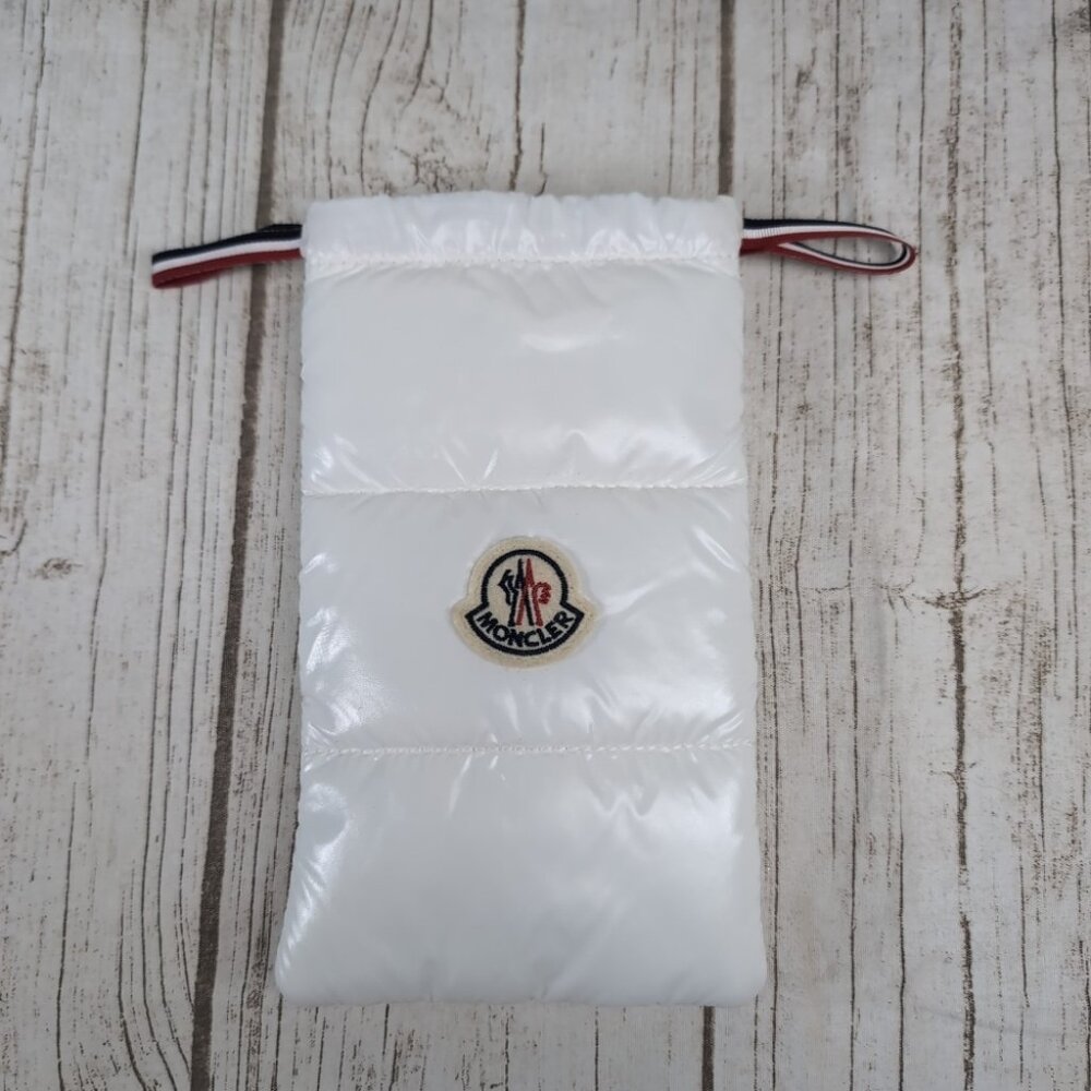 Moncler White Puffy Eyewear Pouch And Eyewear Cloth